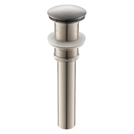 Vessel Sink Drain Without Overflow - Bathroom Sink Drain Stopper - Pop Up Drain All Metal - Big Cap Fit for Vessel or Undermount Sink,Brushed Nickel,YDPOP-1