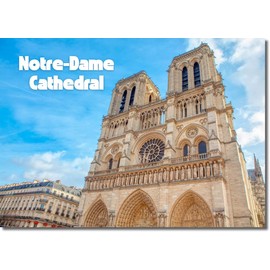 Notre Dame Cathedral Paris France Gothic Landmark Refrigerator Magnet - 3.5 x 2.5 Inch Souvenir Photo - European Travel Gift