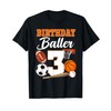 3rd Birthday Sport Balls Theme 3 Year Old Birthday Baller