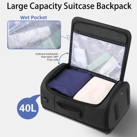 HOMIEE Travel Backpack 40L TSA Friendly Flight Approved Carry-on Luggage, Waterproof Business Computer Backpack Fits 17.3 Inch Laptop, Lightweight Weekender Bag with Shoe Compartment