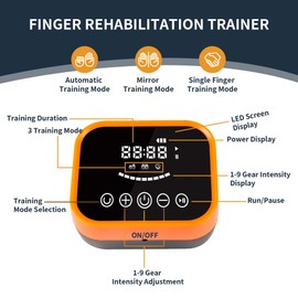 FocuBoody Rehabilitation Robot Gloves Equipment for Stroke Recovery, Hand Strength Exercise, and Adaptive Training Hemiplegic Finger with USB Chargeable Orange(Size Large) Left Hand