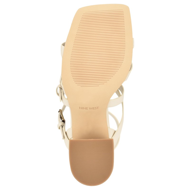 Nine West Women's Karrly3 Heeled Sandal, Chic Cream 150, 9