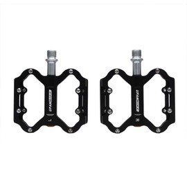 UPANBIKE Triple Bearings Bike Pedals Aluminum Flat Platform CR-MO Spindle(Black)