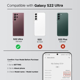 GREEN FUSION Back Cover Replacement for Galaxy S22 Ultra Series (Burgundy)