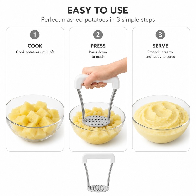 Manual Potato Ricer for Smooth Mashed Potatoes – Aluminum Alloy
