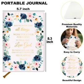 Bible Verse Lined Journal Notebook for Women Men, 200 Pages A5 Hardcover Leather Journals for Writing & Note Taking, Watercolor Floral College Ruled Notebook Diary Notepad, Christian Gifts 2