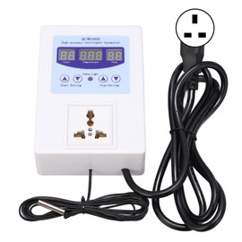 Temperature Controller Automatic Intelligent Wide Voltage Supply Accurate Digital Thermostat Switch AC 110‑240V UK Plug White