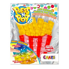 Press N Pop PressNPop Pommes CRAZE Unisex Fries Fidget Toy Sensory Anti-Stress Toy for Children Adults Bubble Set Chip Bag Shape 37355, Beautiful Colour Combinations