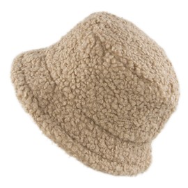 Womens Winter Bucket Hat Vintage Cloche Hats Warm Faux Fur Wool Outdoor Packable Fisherman Cap Khaki