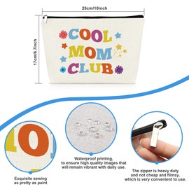 Funny Mom Gifts from Daughter Son Mother’s Day Gifts Makeup Bag Cool Moms Club Gift Mom Birthday Present Cosmetic Bag Mother in Law Step Bonus New Moms Gift Travel Toiletry Pouch