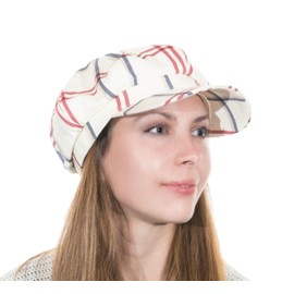 Baker Boy Cap,Newsboy Hat Cabbie Shelby Hat Navy Red Cream Check