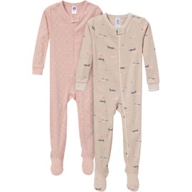 Gerber Unisex-Baby 2-Pack Footed Pajamas, Dog