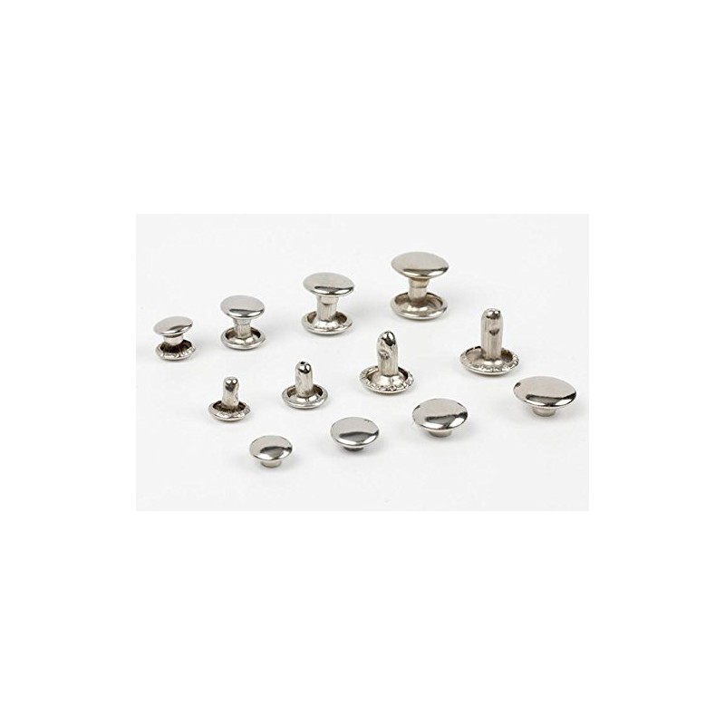 100Sets Silver Leather Rivets Double Sided Rivet Tubular Metal Studs