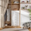 BOLUO Stackable Storage Drawers Closet Organizers and Storage Fabric White