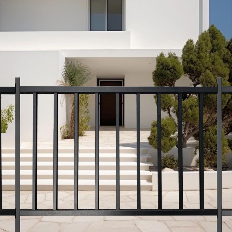 Metal Guard Railing Kit with Balusters 9 Railings，Black Decking Railings