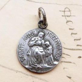 St Anne Medal - Sterling Silver Antique Replica