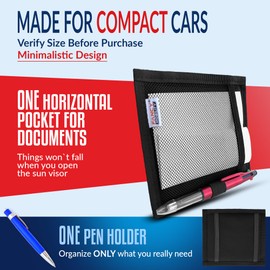 Fancy Mobility Car Sun Visor Document Holder - Car Visor Accessories for Women and Men - Small Car Registration and Insurance Holder - Minimalist Design Auto Sun Visor Organizer (Black)