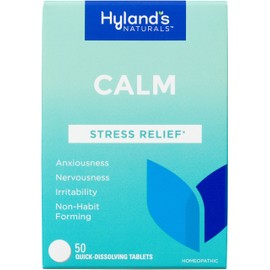 Hyland's Calm Tablets, Stress Relief Supplement, Natural Relief Of Anxiousness, Nervousness, And Irritability, 50 Count (Pack of 1, 50 Count Total)