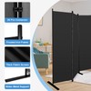 MAYOLIAH 8-Panel Black Room Divider 6ft Tall Folding Privacy Screen