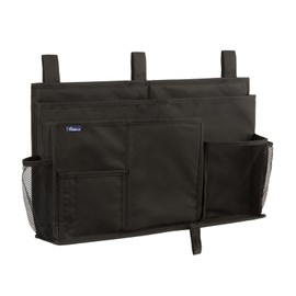 Surblue Caddy Hanging Organizer Bedside Storage Bag for Bunk and Hospital Beds, Black, L