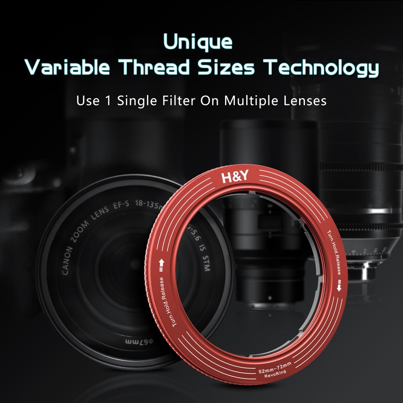 H&Y Step Up Rings for Filters Adapter Variable Step Up