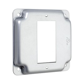 XGGYA 4" Square Decorator Switch Metal Electrical Box Cover,2 Gang Industrial Cover for Exposed Work,1/2”Raised,Galvanized Steel,Easy Installation,1 Pack