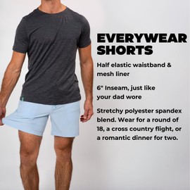 Chubbies Everywear Men’s Shorts – Mens Shorts Casual 6in Inseam, Elastic Waist, Water-Resistant, Zipper Pocket (Altitudes, Small)