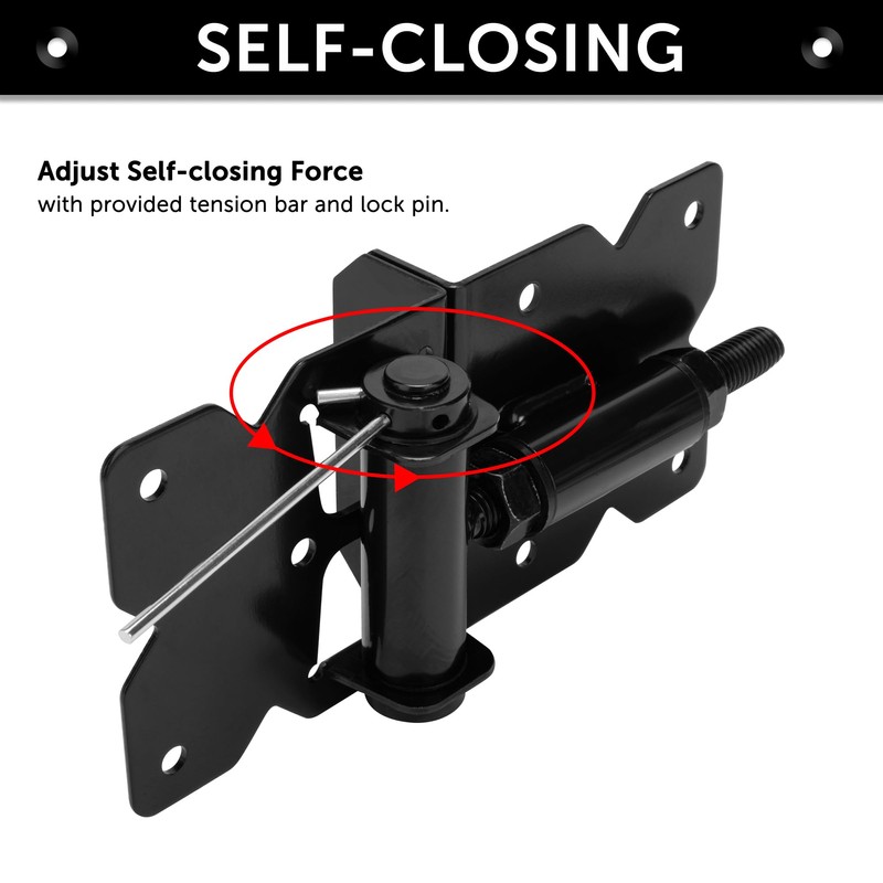 YONSIN 2pcs Self Closing Gate Hinges Heavy Duty Hardware for