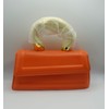 Denture case with removable dental model,orange leather