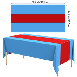 Oudain 3 Pcs Disposable Plastic Tablecloths 54" x 108" for Rectangle Wizard Tables Cloths Waterproof Table Cover for Witch Party Baby Shower Wedding Birthdays Decoration (Red,Sky Blue)
