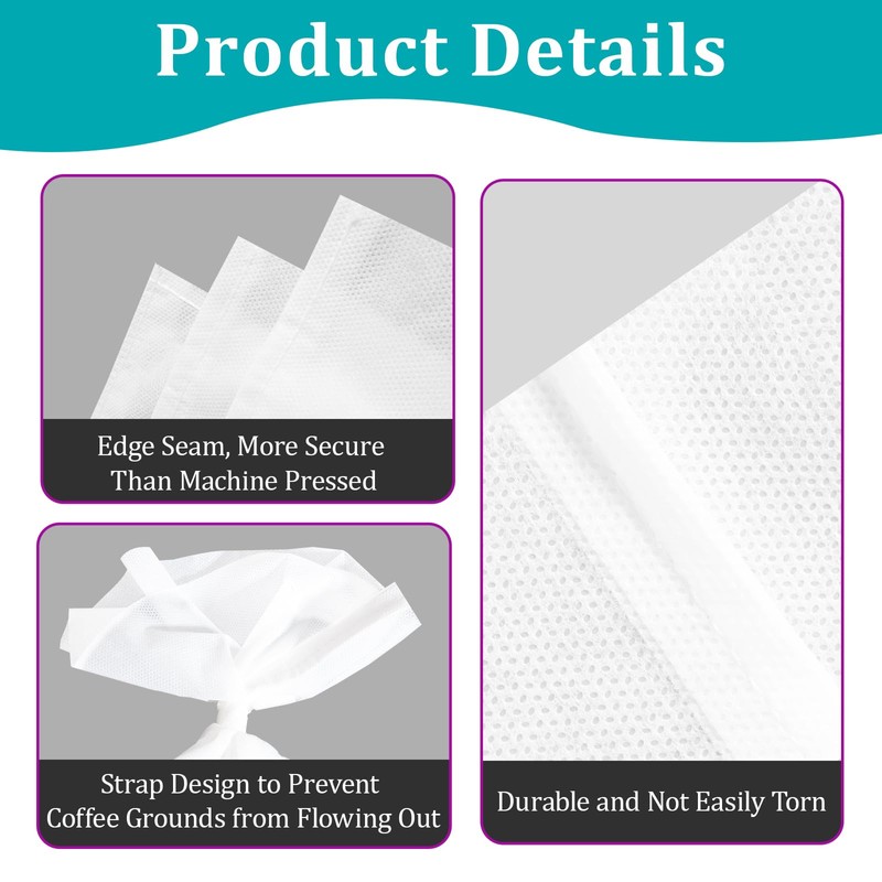100 Pcs Commercial Cold Brew Coffee Filter Bags Fit for