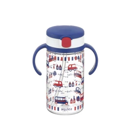 Richell Aclea Straw Mug R 320, Navy Blue, 1 Piece, 10.1 fl oz (320 ml), 7 Months