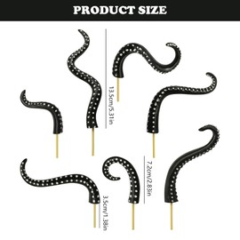 7Pcs Octopus Tentacle Plant Stakes Black Octopus Decoration, Octopus Lamp, Weird Home Octopus Decor Supplies, Luminous Decoration at Night Octopus Decor for Potted Plants Indoors and Outdoors