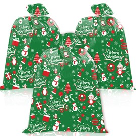 HYmoso 3Pcs Extra Large Christmas Gift Bags, Jumbo Bicycle Gift Bags for Oversized Giant Huge Xmas Presents, 72"x60" Reusable Storage Plastic Bag Holiday Gift Wrapping Bags with Tag and String(Green)