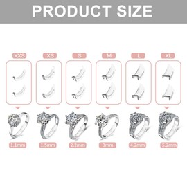 Ring Adjuster Set - Includes 12 Adjusters and 1 Silver polishing Cloth - Suitable for All Types of Rings