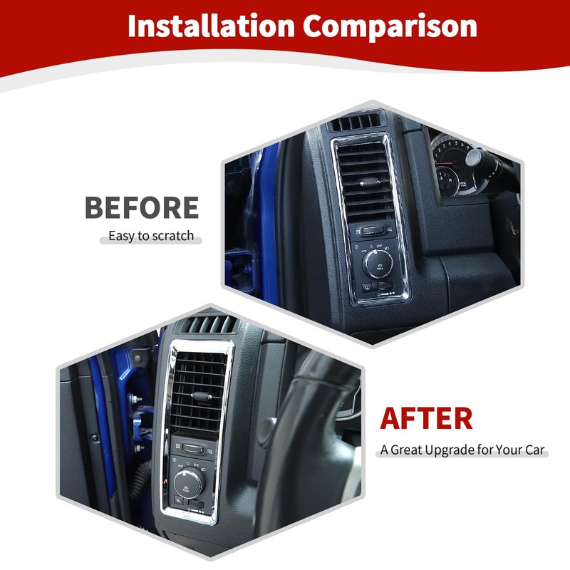 RT-TCZ for RAM Dash Air AC Vents Trim Cover Frame