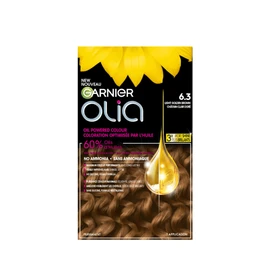 Garnier Olia Permanent Hair Dye, Ammonia-Free Hair Color, 6.3 Light Golden Brown, Long-Lasting Hair Shine With 60% Oils, 1 Application