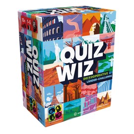 Brain Games, QuizWiz: The Cooperative Country Challenge, Family Game, Card Game, 1-5 Players, from 10+ Years, 20 Minutes, German