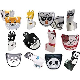 Putter Cover, Headcover, Fits Odyssey 2 Balls, Mallet, Magnetic, Scotty Cameron, Odyssey, Pin Type, Akita, Husky, Koala, Cat (For Cat Pin Type)