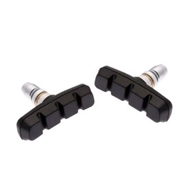 RUBAA V-Brake Bicycle Pads, Black - Suitable for Steel and Alloy Rims, 55mm (1)