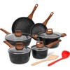 ESLITE LIFE Nonstick Cookware Sets, 12 Pcs Granite Coating Pots
