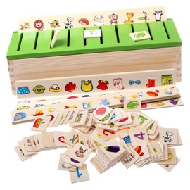 POFET Montessori Sorting Toddlers Children's Education, 1 Sorting Box, 8 Sorting Strips, 80 Mini Sorting Cards