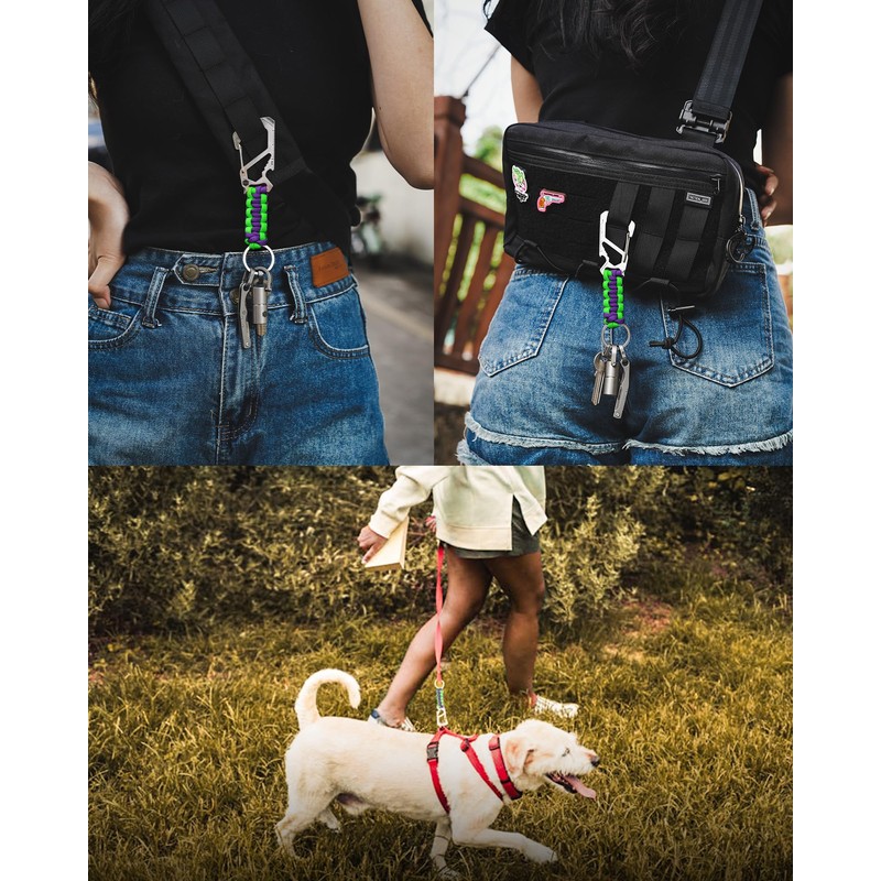 KeyUnity Carabiner Paracord KC00 Keychain Multi-functional 【Ruler・Bottle Opener・Screwdriver・Wrench】 Braided Stylish