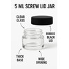 100 Pack 5ml Jar Screw Lid Black - Small Glass