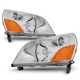 AKKON - For Honda Pilot Chrome Bezel OE Replacement Headlights Driver/Passenger Amber Head Lamps Pair New