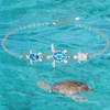 Turtle Anklet Ankle Bracelets for Women Sterling Silver Blue Opal
