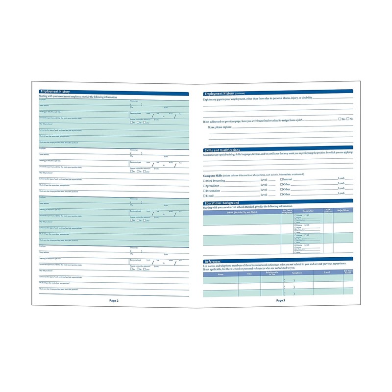 ComplyRight Tennessee State-Compliant Employment Application|8 ½"x11 |50 Pack|