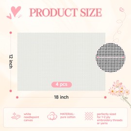 18 Mesh Needlepoint Canvas Kit - 80Pcs Beginner Needlepoint Kits for Adults, Includes 4 Pcs 18" x 12" Needlepoint Canvas,Threads, Markers, Tapes, Needles, Scissor, Protection Covers and Ripper