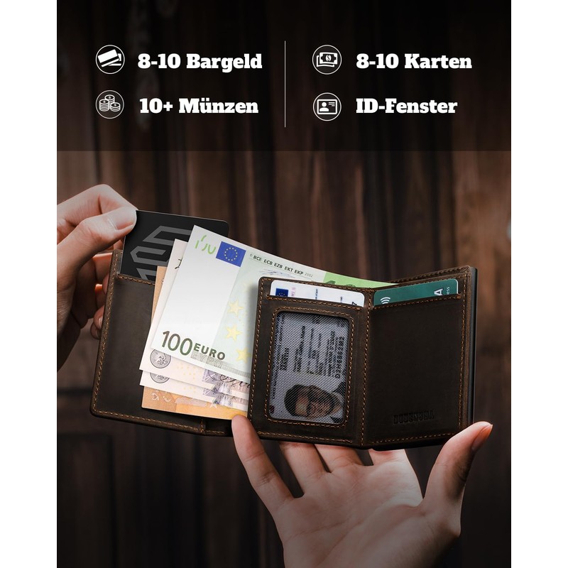 DODENSHA MagSnap Wallet I Card Holder Wallet, Dark Brown-A