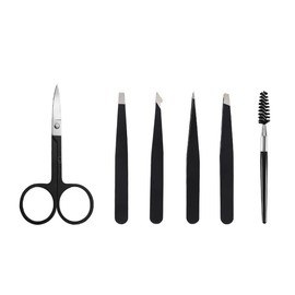 VOANZO 6 Pcs Eyebrow Tweezers Set, Stainless Steel Eyebrow Trimming Scissors Set for Women Men Eyebrow Ingrown Hair Facial Hair Removal